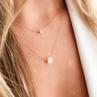 Petite daisy pearl necklace by hipV Modern Vintage Jewelry.