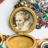 Antique Art Deco Locket by W&H Co opens to hold two photos. 
