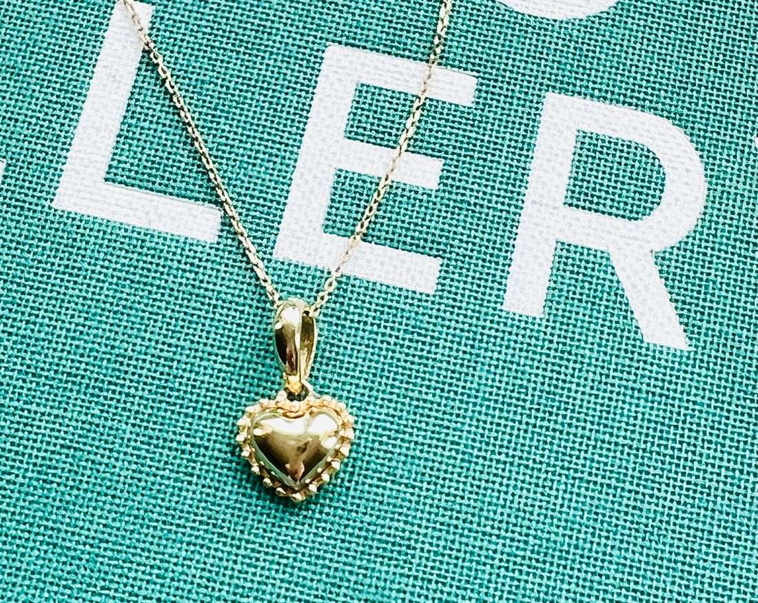Vintage Heart Pendant | 14k Gold Heart Necklace by hipV Jewelry