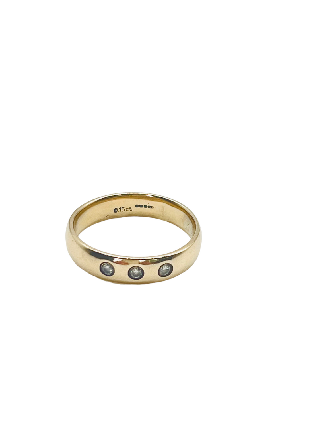 Trilogy Gold Diamond Stacking Ring with a Minimalist Jewelry look.