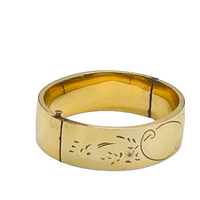 Antique Gold Filled Etched Floral Hinge Bangle Bracelet Media.