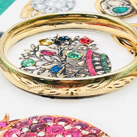 Victorian gold filled bangle bracelet  with floral design.