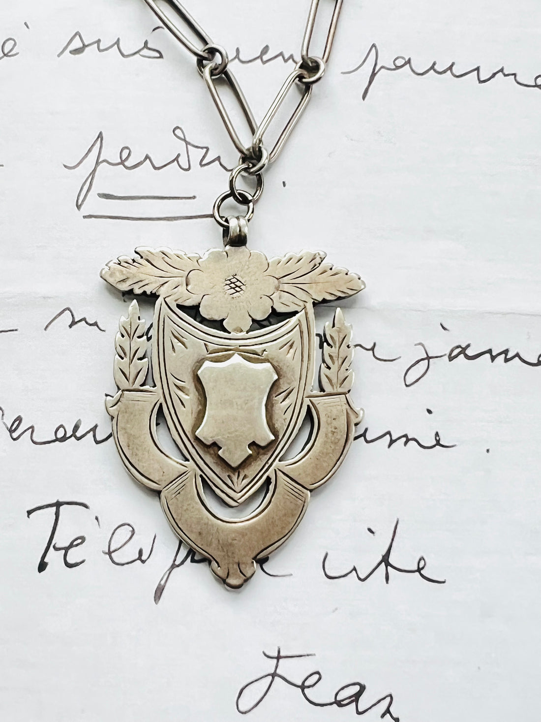 Sterling Silver Watch Fob Necklace hipV Modern Vintage Jewelry