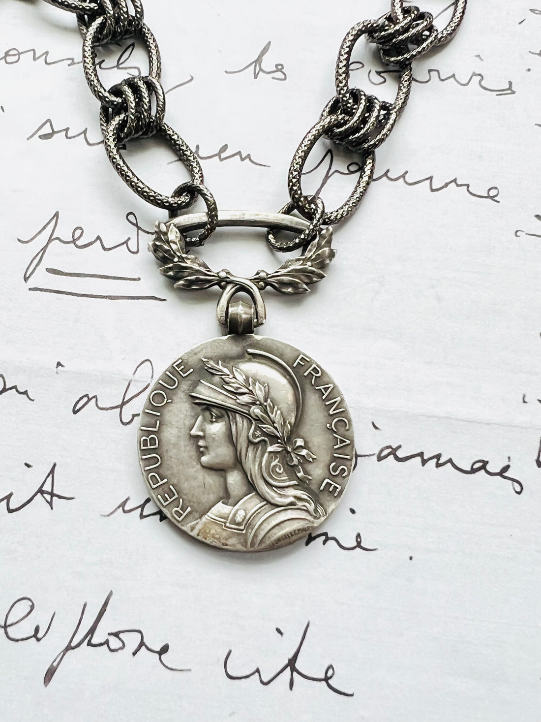 Antique Coin Necklace on a silver chain