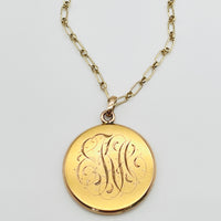 Vintage Locket Necklace with monogram