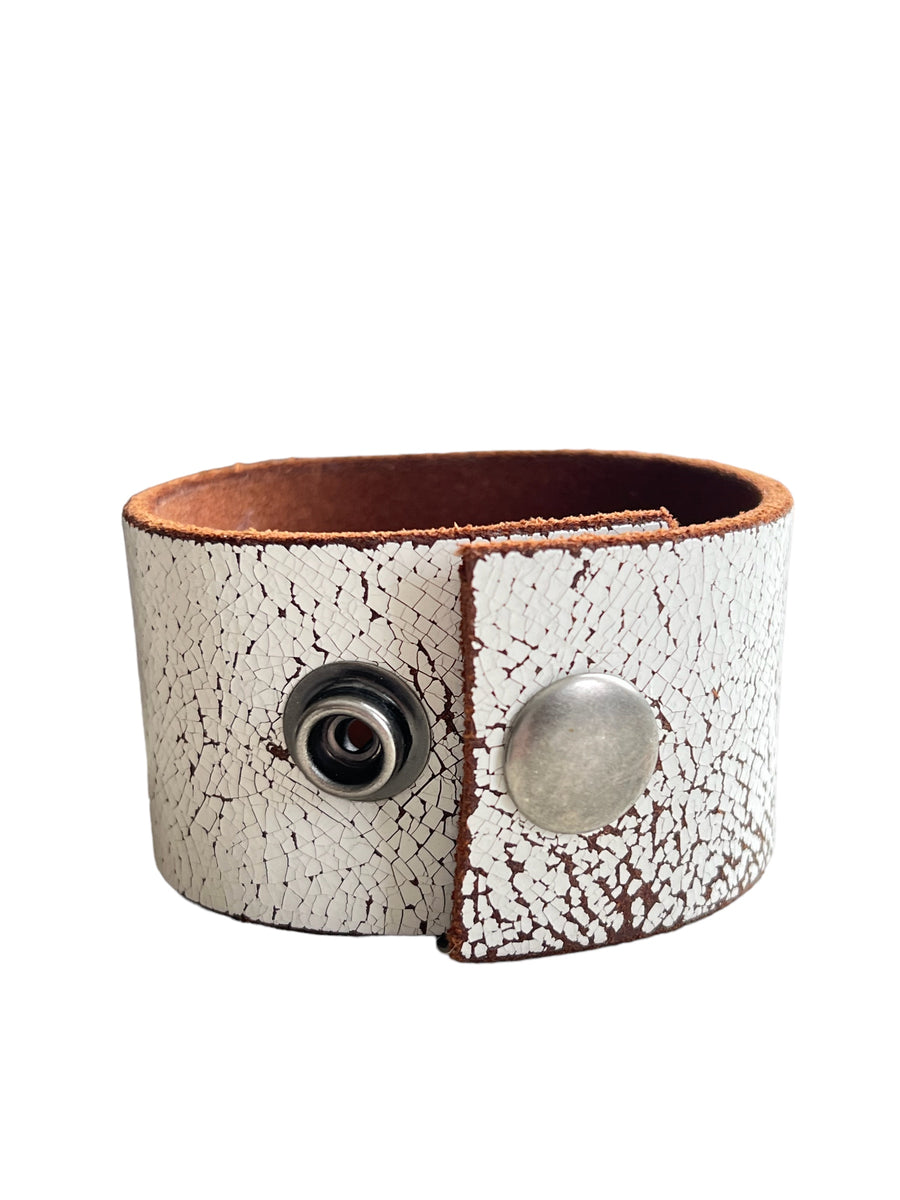 Cameo Leather Cuff Bracelet