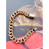 Antique gold curb link bracelet