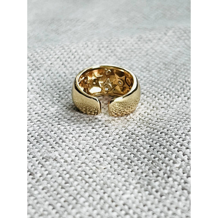Starburst Chunky Band Ring • Chunky Statement Ring  • Gold Ring • Minimalist Ring • Celestial Jewelry • Gift for Her • Starburst Ring